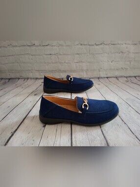NIB Blue Slide On Loafers Flats - Size 9 (40)